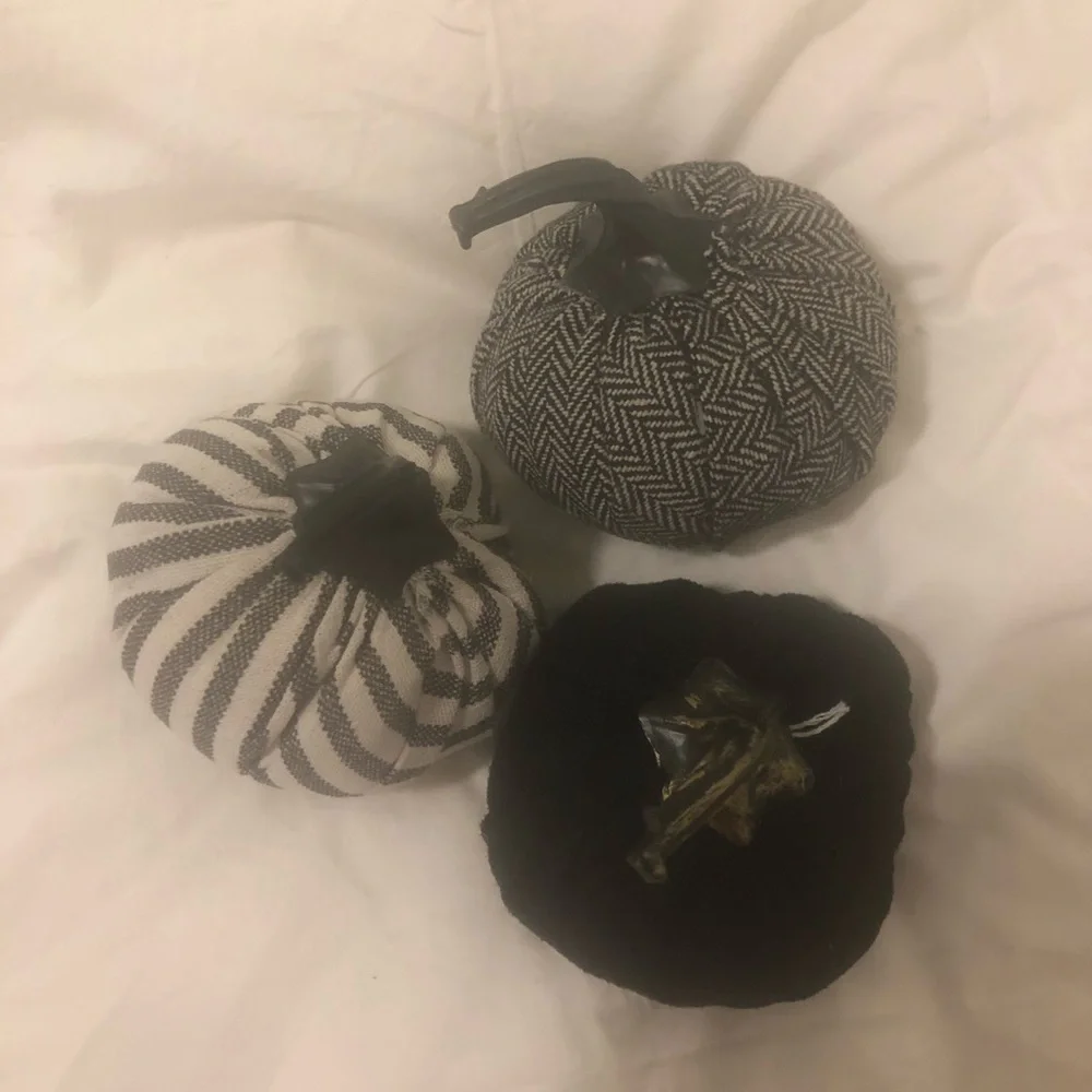 Set of Three Decorative Pumpkins 🤍🖤🎃